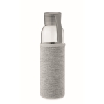 Gourde en verre recyclé avec manchon et bouchon antifuite 500ml couleur gris