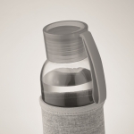 Gourde en verre recyclé avec manchon et bouchon antifuite 500ml couleur gris foncé deuxième vue photographique