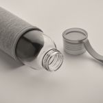 Gourde en verre recyclé avec manchon et bouchon antifuite 500ml couleur gris foncé troisième vue photographique