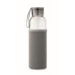 Gourde en verre recyclé avec manchon et bouchon antifuite 500ml couleur gris foncé quatrième vue
