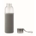 Gourde en verre recyclé avec manchon et bouchon antifuite 500ml couleur gris foncé sixième vue