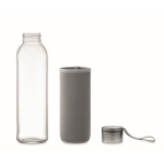 Gourde en verre recyclé avec manchon et bouchon antifuite 500ml couleur gris foncé septième vue