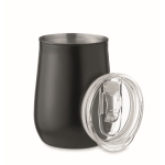 Verre publicitaire en acier recyclé avec couvercle coulissant 500ml couleur noir