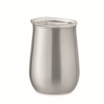 Verre publicitaire en acier recyclé avec couvercle coulissant 500ml couleur argenté mat deuxième vue