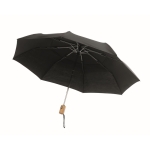 Parapluie pliant personnalisé avec logo en polycoton 190T Ø99 couleur noir deuxième vue