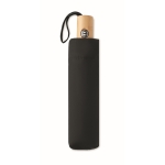 Parapluie pliant personnalisé avec logo en polycoton 190T Ø99 couleur noir troisième vue