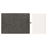 Carnet d´entreprise en feutre RPET, papier recyclé A5 feuilles lignées couleur gris foncé septième vue