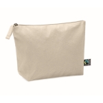 Trousse de toilette en coton équitable 180 g/m2 Thin FairTrade couleur beige