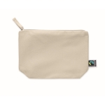 Trousse de toilette en coton équitable 180 g/m2 Thin FairTrade couleur beige deuxième vue