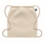 Sac cordon publicitaire en coton 180 g/m2 9 kg Thin FairTrade couleur beige deuxième vue