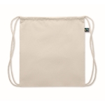 Sac cordon publicitaire en coton 180 g/m2 9 kg Thin FairTrade couleur beige troisième vue