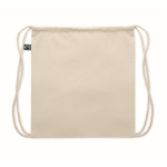 Sac cordon publicitaire en coton 180 g/m2 9 kg Thin FairTrade couleur beige sixième vue