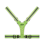 Gilet réfléchissant réglable avec diodes électroluminescentes couleur vert vue avec zone d'impression