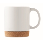 Tasses en céramique blanche avec détail de la base en liège 280ml couleur blanc deuxième vue