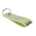 Porte-clés personnalisé en polyester réfléchissant et promotionnel couleur jaune fluorescent