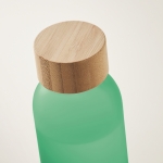 Gourde personnalisée en verre colorée 500ml Crystal Resistant couleur vert transparent troisième vue photographique