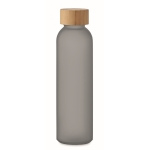 Gourde personnalisée en verre colorée 500ml Crystal Resistant couleur gris transparent