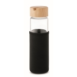 Bouteille en verre antifuite avec bouchon porte-smartphone 600ml couleur noir