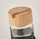 Bouteille en verre antifuite avec bouchon porte-smartphone 600ml couleur noir cinquième vue photographique