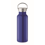Gourde étanche en acier recyclé avec bouchon et poignée 500ml couleur bleu