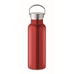 Gourde étanche en acier recyclé avec bouchon et poignée 500ml couleur rouge