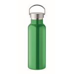 Gourde étanche en acier recyclé avec bouchon et poignée 500ml couleur vert