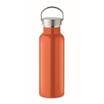 Gourde étanche en acier recyclé avec bouchon et poignée 500ml couleur orange