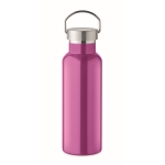Gourde étanche en acier recyclé avec bouchon et poignée 500ml couleur fuchsia