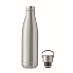 Bouteille isotherme en acier recyclé avec bouchon et poignée 500ml couleur argenté mat sixième vue