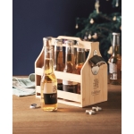 Boîte à bière en bambou avec décapsuleur et capacité pour 6 bouteilles couleur bois vue d'ambiance principale