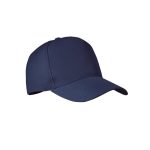 Casquette baseball 5 panneaux en polyester RPET taille 7 1/4 210 g/m2 couleur bleu