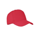 Casquette baseball 5 panneaux en polyester RPET taille 7 1/4 210 g/m2 couleur rouge