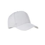 Casquette baseball 5 panneaux en polyester RPET taille 7 1/4 210 g/m2 couleur blanc