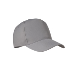 Casquette baseball 5 panneaux en polyester RPET taille 7 1/4 210 g/m2 couleur gris