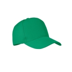 Casquette baseball 5 panneaux en polyester RPET taille 7 1/4 210 g/m2 couleur vert