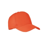 Casquette baseball 5 panneaux en polyester RPET taille 7 1/4 210 g/m2 couleur orange