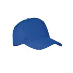 Casquette baseball 5 panneaux en polyester RPET taille 7 1/4 210 g/m2 couleur bleu roi