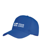 Casquette baseball 5 panneaux en polyester RPET taille 7 1/4 210 g/m2 couleur bleu roi