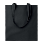 Sac en coton bio coloré avec poignées longues 180 g/m2 couleur noir