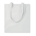 Sac en coton bio coloré avec poignées longues 180 g/m2 couleur blanc