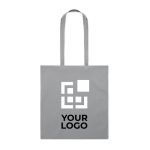 Sac en coton bio coloré avec poignées longues 180 g/m2 couleur gris vue avec zone d'impression