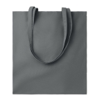 Sac en coton bio coloré avec poignées longues 180 g/m2 couleur gris foncé