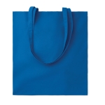Sac en coton bio coloré avec poignées longues 180 g/m2 couleur bleu roi