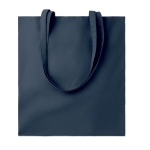 Sac en coton bio coloré avec poignées longues 180 g/m2 couleur bleu marine