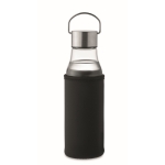 Gourde en verre avec couvercle anti-fuite, poignée et capuchon 500ml couleur transparent deuxième vue