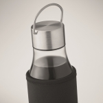 Gourde en verre avec couvercle anti-fuite, poignée et capuchon 500ml couleur transparent troisième vue photographique