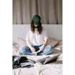 Casquette de baseball en sergé de coton épais taille 7 1/4 260 g/m2 couleur vert foncé