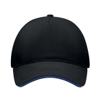 Casquette de baseball en sergé de coton épais bicolore 260 g/m2 couleur bleu