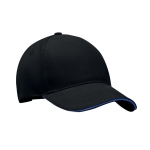 Casquette de baseball en sergé de coton épais bicolore 260 g/m2 couleur bleu