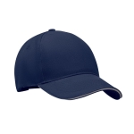 Casquette de baseball en sergé de coton épais bicolore 260 g/m2 couleur bleu marine